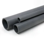 مواسير UPVC ضغط 15 بار مقاس 5 إنش سمك 9 مم لون رمادي غامق