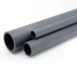 UPVC Pipes 6 Inch Size 6 Bar Pressure 4.5 mm Thickness Dark Gray