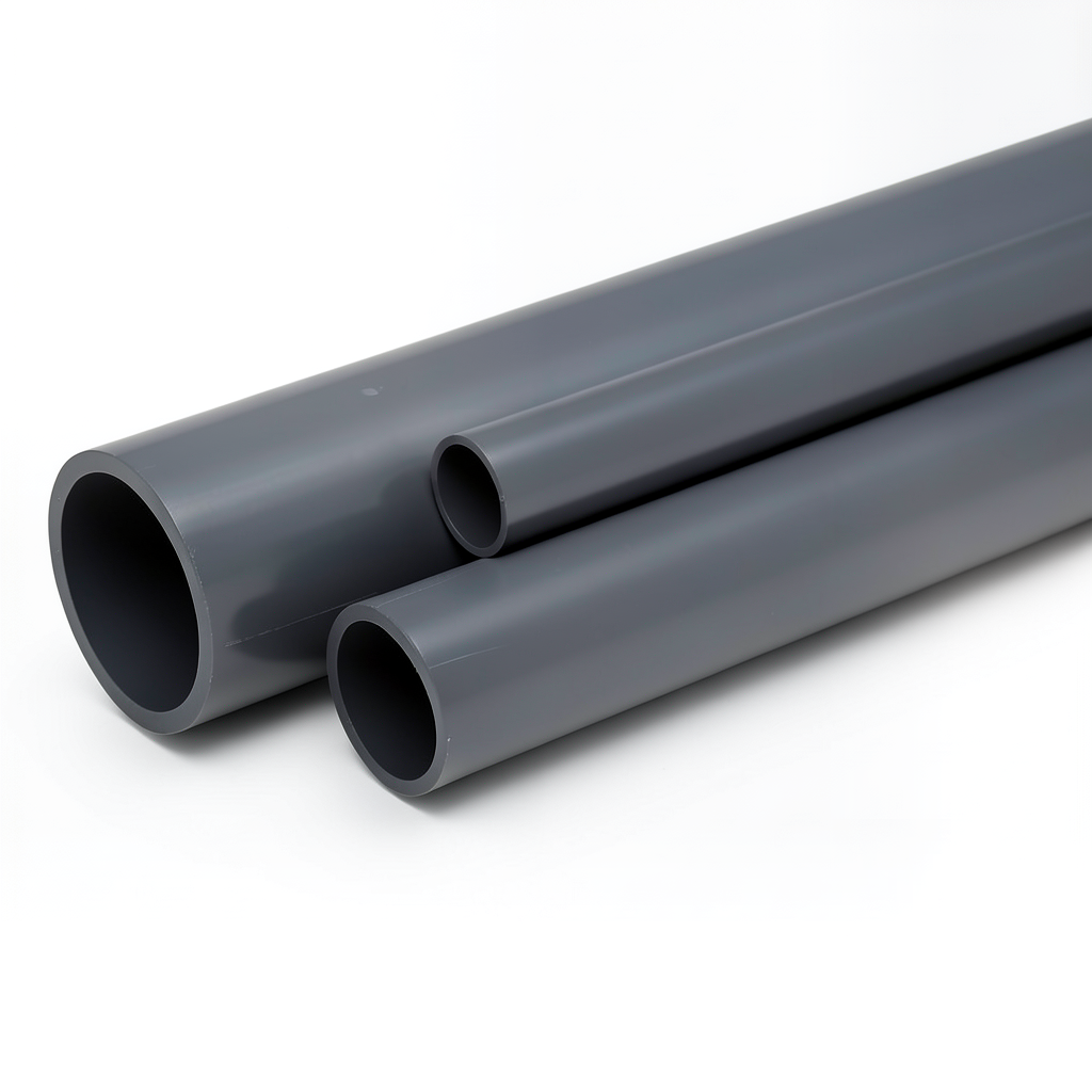مواسير UPVC مقاس 6 إنش سمك 6.6 مم لون رمادي غامق ضغط 9 بار
