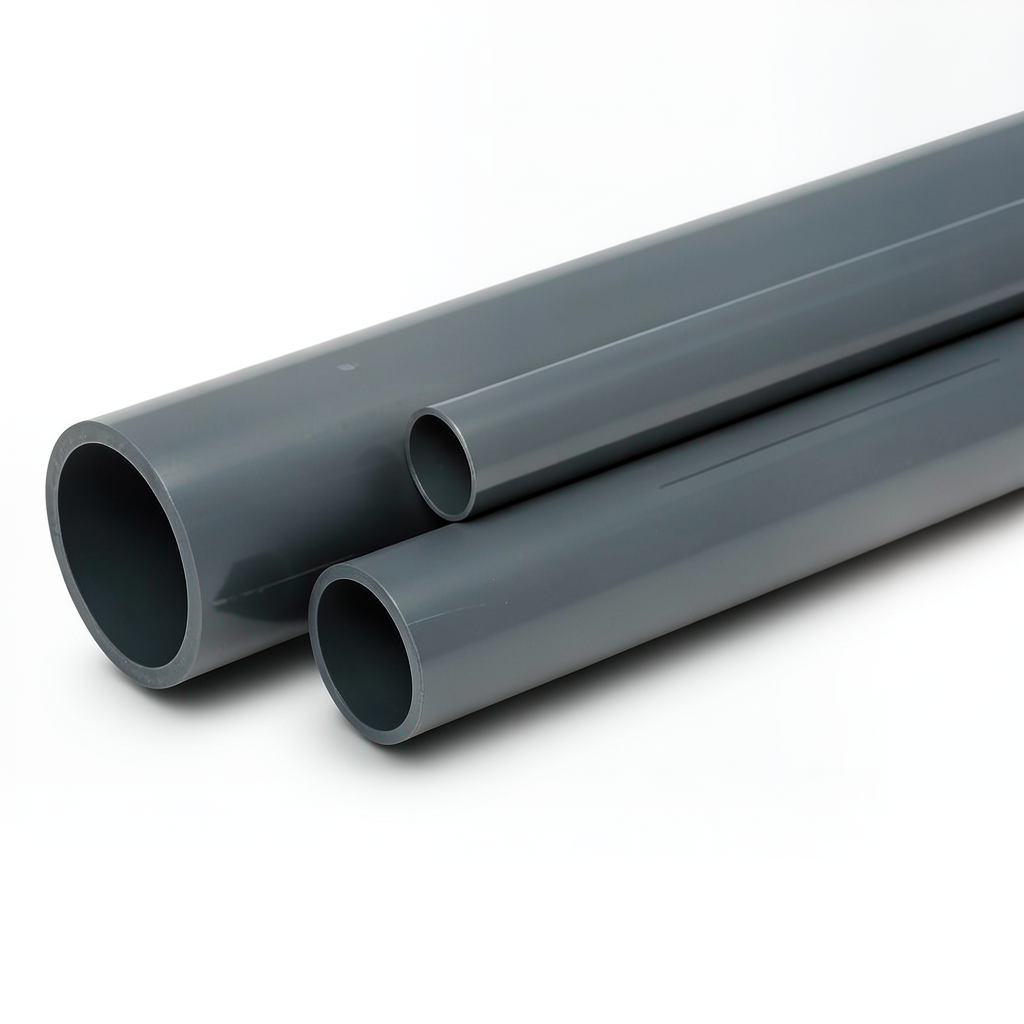 UPVC Pipes 6 Inch Nominal Pressure 12 Bar Thickness 8.8 mm Dark Gray