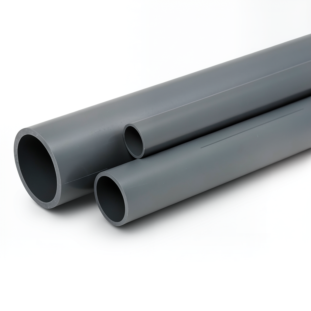 UPVC Pipes 10 Bar Pressure 8 Inch Diameter 10.3 mm Thickness Dark Gray