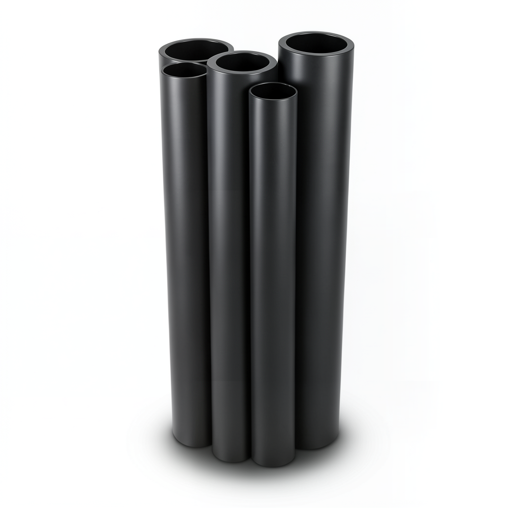 HDPE Pipes PE 80 Pressure 12.5 Bar Outside Diameter 200 mm Thickness 18.2 mm Black
