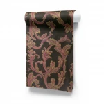Italian Wall Covering, Dark Brown Color, Length 10 m, Width 0.73 m, Model 24118