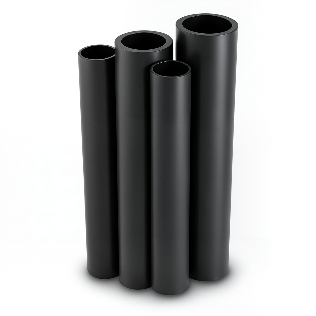 HDPE Pipes PE 100 Pressure 16 Bar Outside Diameter 200 mm Thickness 18.2 mm Black