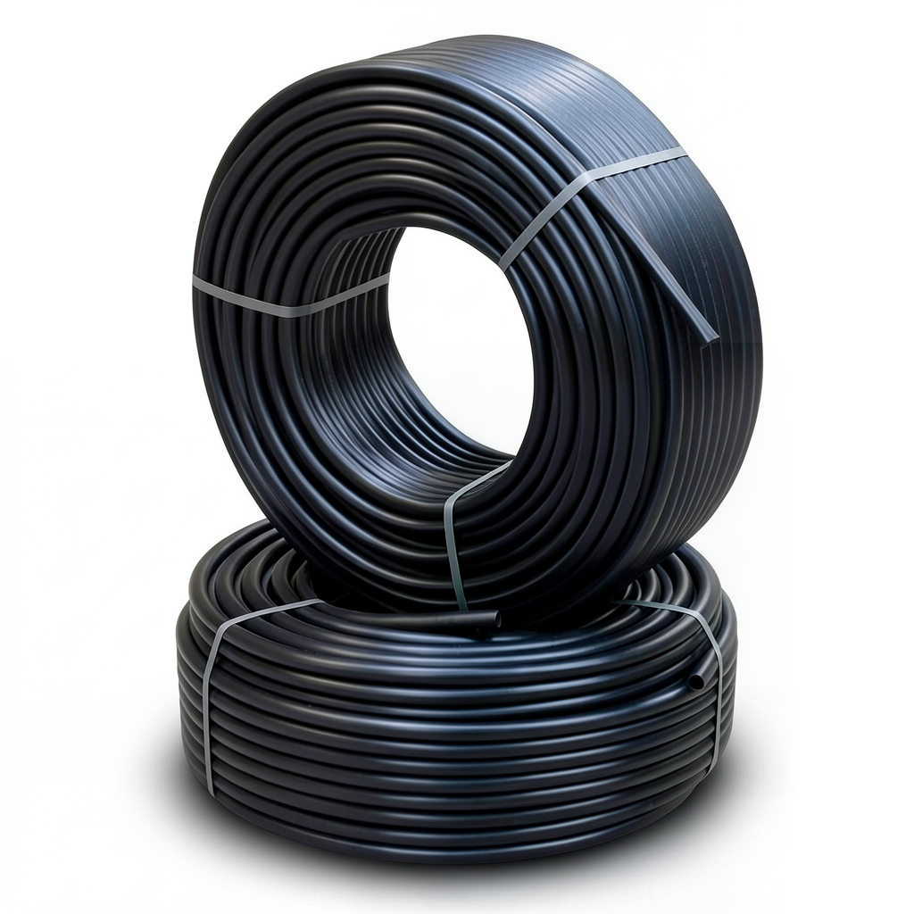 أنابيب HDPE PE 63 ضغط اسمي 15.9 بار قطر خارجي 50 مم سمك 6.9 مم أسود