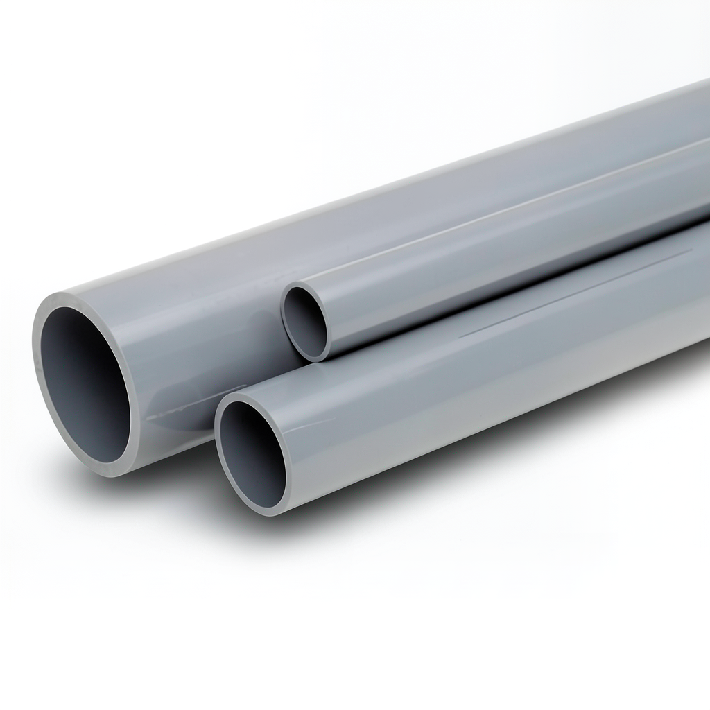 مواسير UPVC الوطني جدول 40 مقاس 1 إنش سمك 3.38 مم لون رمادي