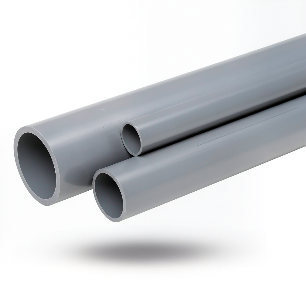 مواسير UPVC مقاس ¼ 1 إنش جدول 80 سمك 4.85 مم لون رمادي