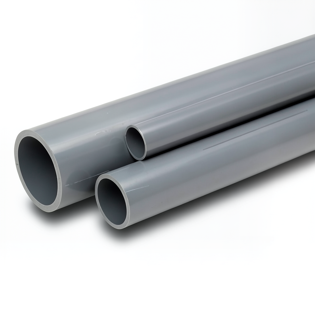 UPVC Pipes National Kham Schedule 80 Size 5 Inch Thickness 9.52 mm Gray