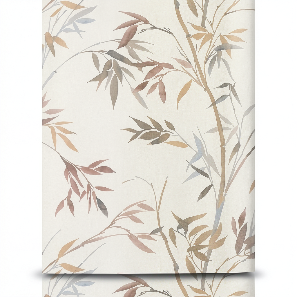 German Wall Covering Leaf-patterned 10 x 0.53 m, Beige
