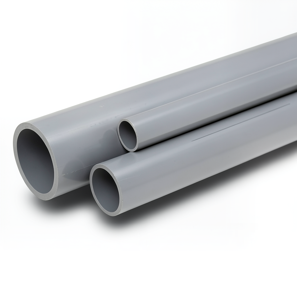 مواسير UPVC الوطني جدول 80 مقاس 1 إنش سمك 4.55 مم لون رمادي