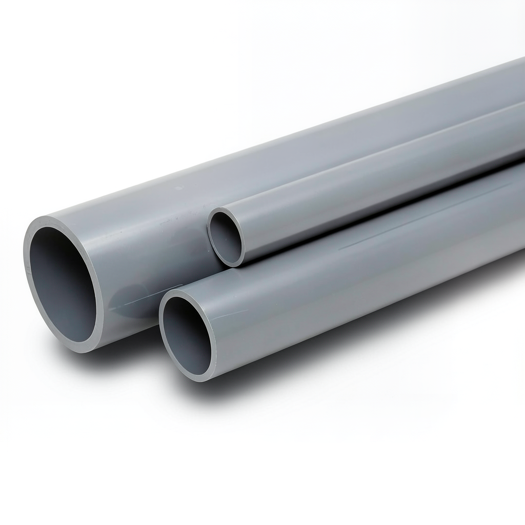 مواسير UPVC مقاس ¼ 1 إنش جدول 80 سمك 4.85 مم لون رمادي