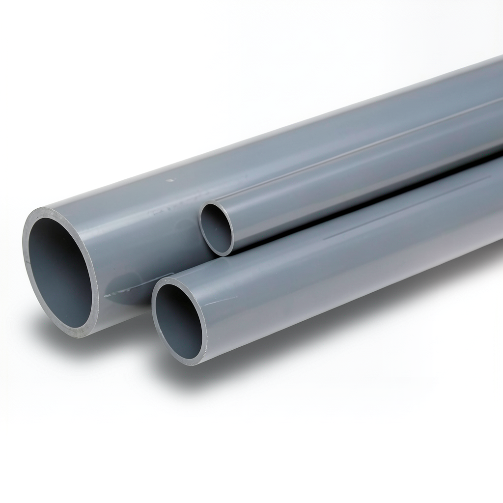 مواسير UPVC جدول 40 مقاس 6 إنش سمك 7.11 مم لون رمادي