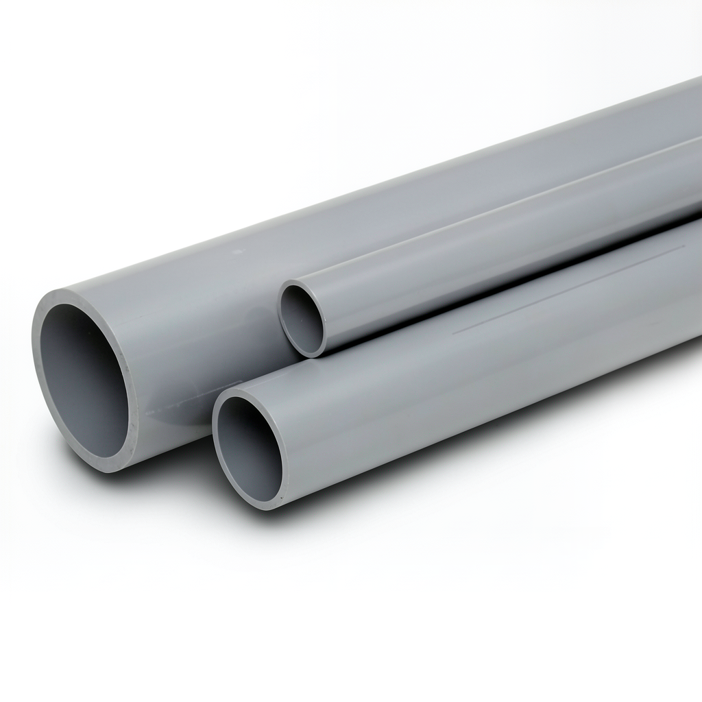 UPVC Pipes National Kham Schedule 40 Size 8 Inch Thickness 8.18 mm Gray