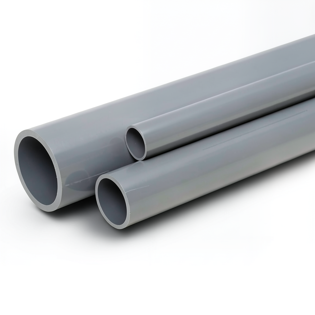 UPVC Pipes National Kham Schedule 80 Size 8 Inch Thickness 12.7 mm Gray
