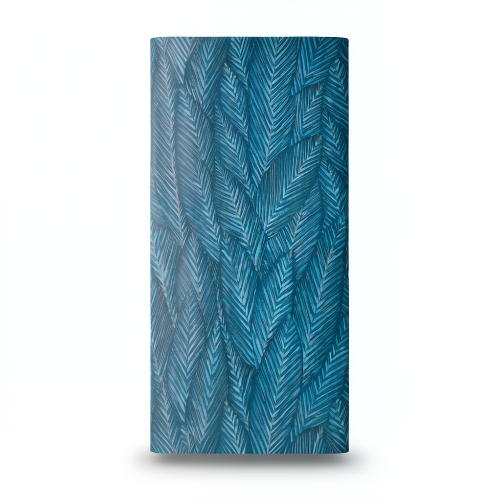 Leaf-patterned Wallpaper Length 10 m, Width 0.53 m, Blue Color, Model 10391-19