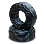 أنابيب HDPE PE 80 ضغط 16 بار قطر خارجي 110 مم سمك 12.3 مم لون أسود