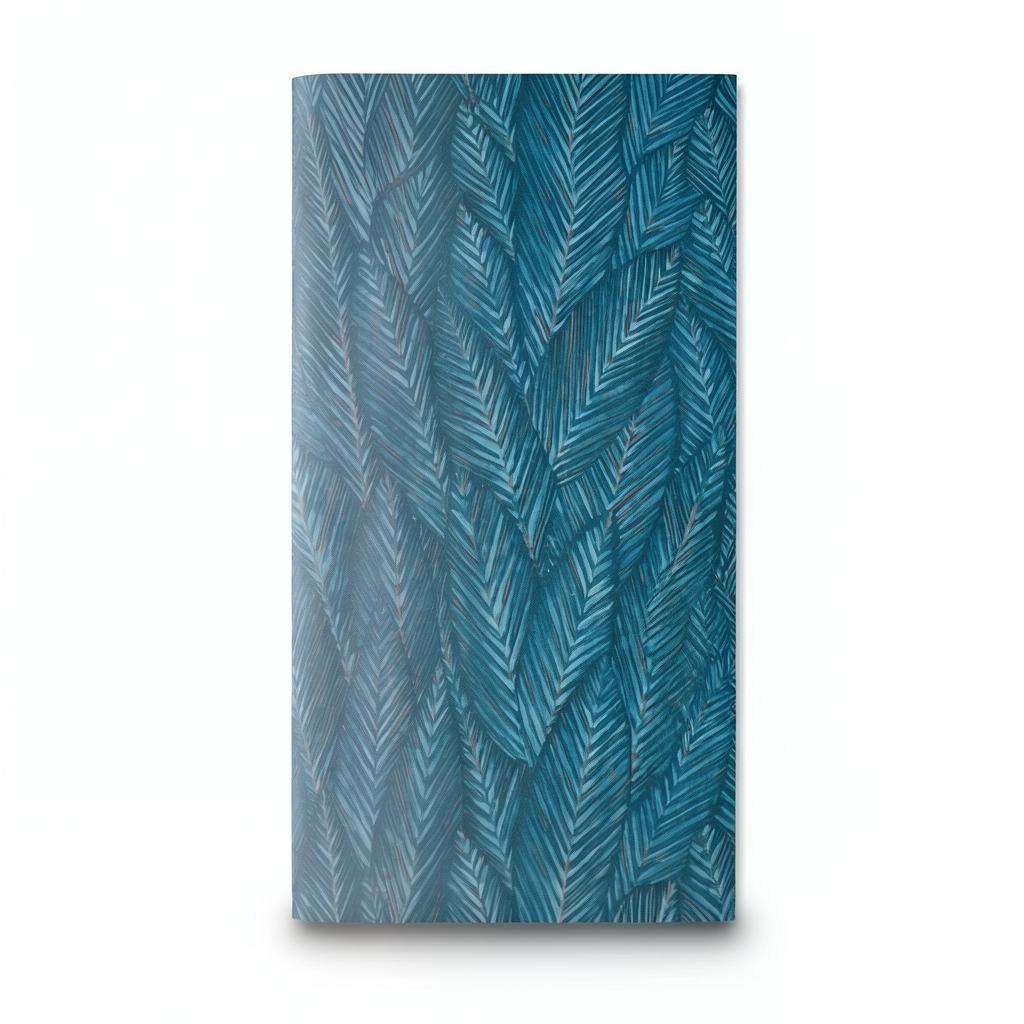 Leaf-patterned Wallpaper Length 10 m, Width 0.53 m, Blue Color, Model 10391-19