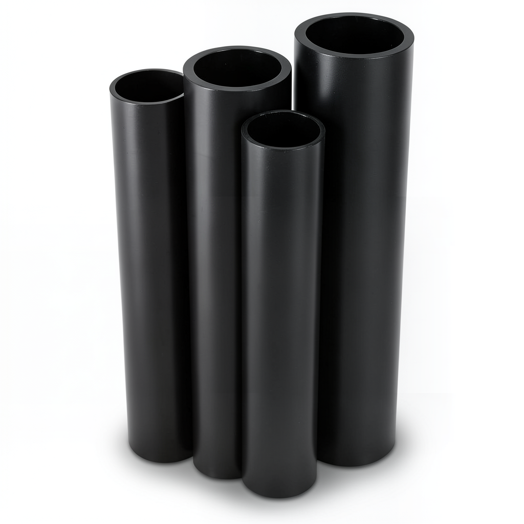 مواسير HDPE PE 100 ضغط 20 بار قطر خارجي 200 مم سمك 22.4 مم لون أسود