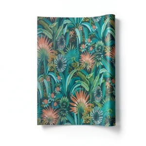Leaf-patterned Wallpaper 10 m Length, 0.53 m Width, Multicolored