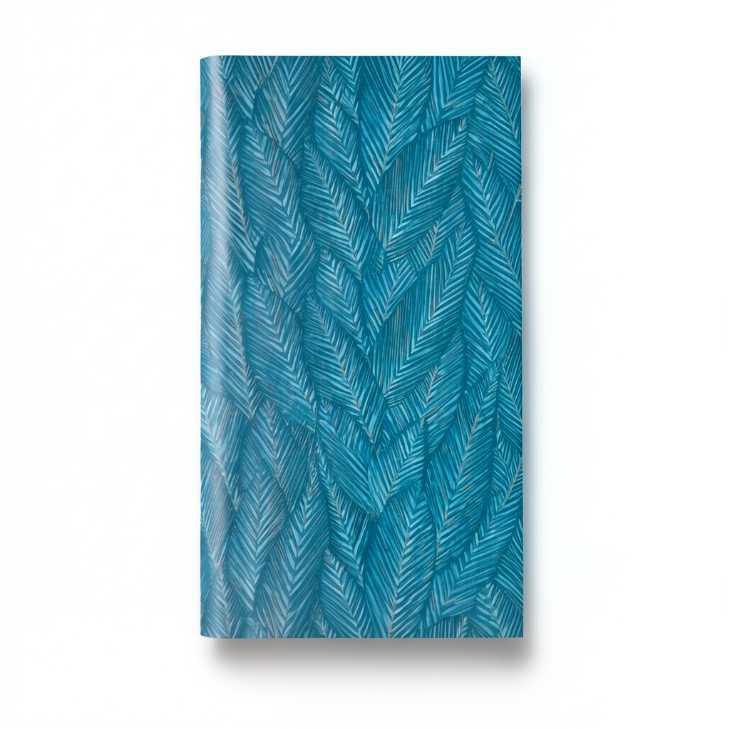 Leaf-patterned Wallpaper Length 10 m, Width 0.53 m, Blue Color, Model 10391-19