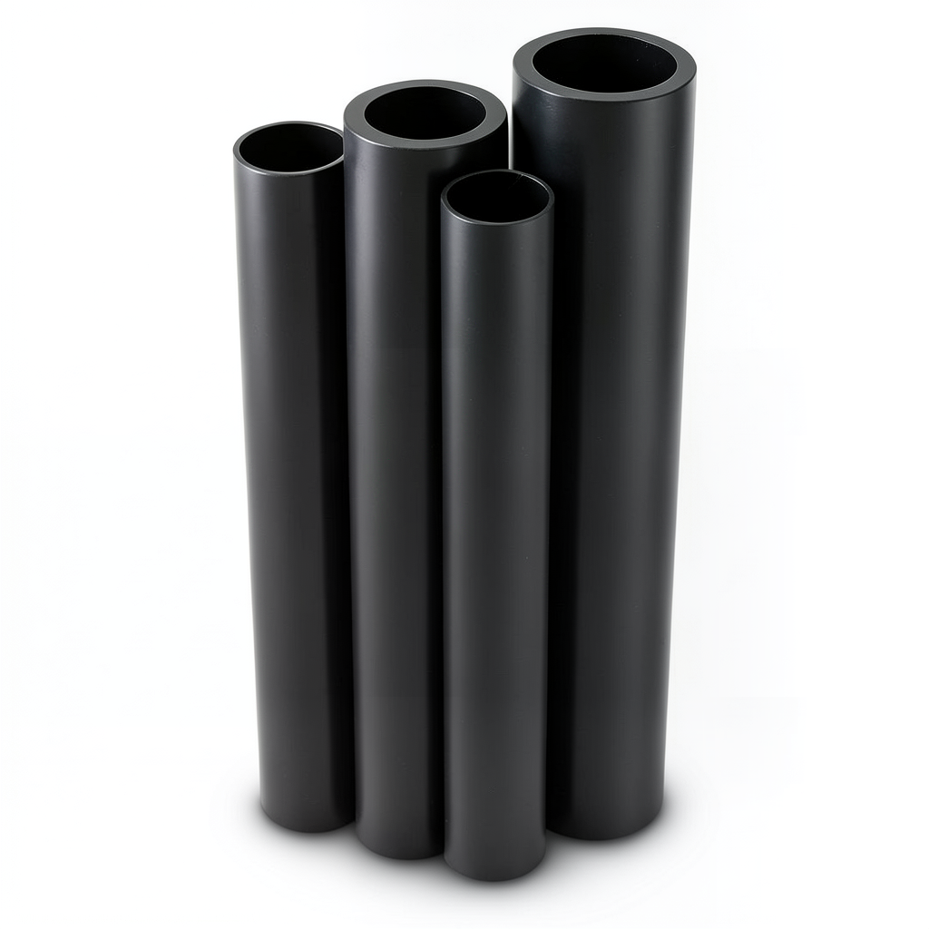 مواسير HDPE PE 100 ضغط 20 بار قطر خارجي 355 مم سمك 39.7 مم لون أسود