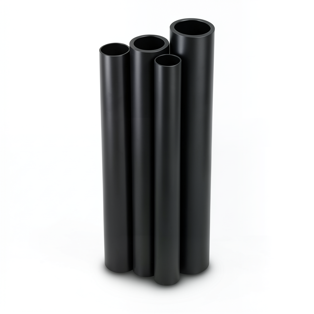 مواسير HDPE PE 80 ضغط 16 بار قطر خارجي 200 مم سمك 22.4 مم لون أسود