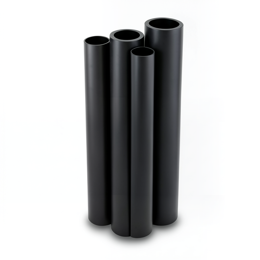 مواسير HDPE PE 100 ضغط 20 بار قطر خارجي 250 مم سمك 27.9 مم لون أسود