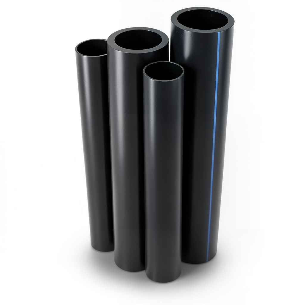 HDPE Pipes PE 80 Pressure 16 Bar Outside Diameter 200 mm Thickness 22.4 mm Black