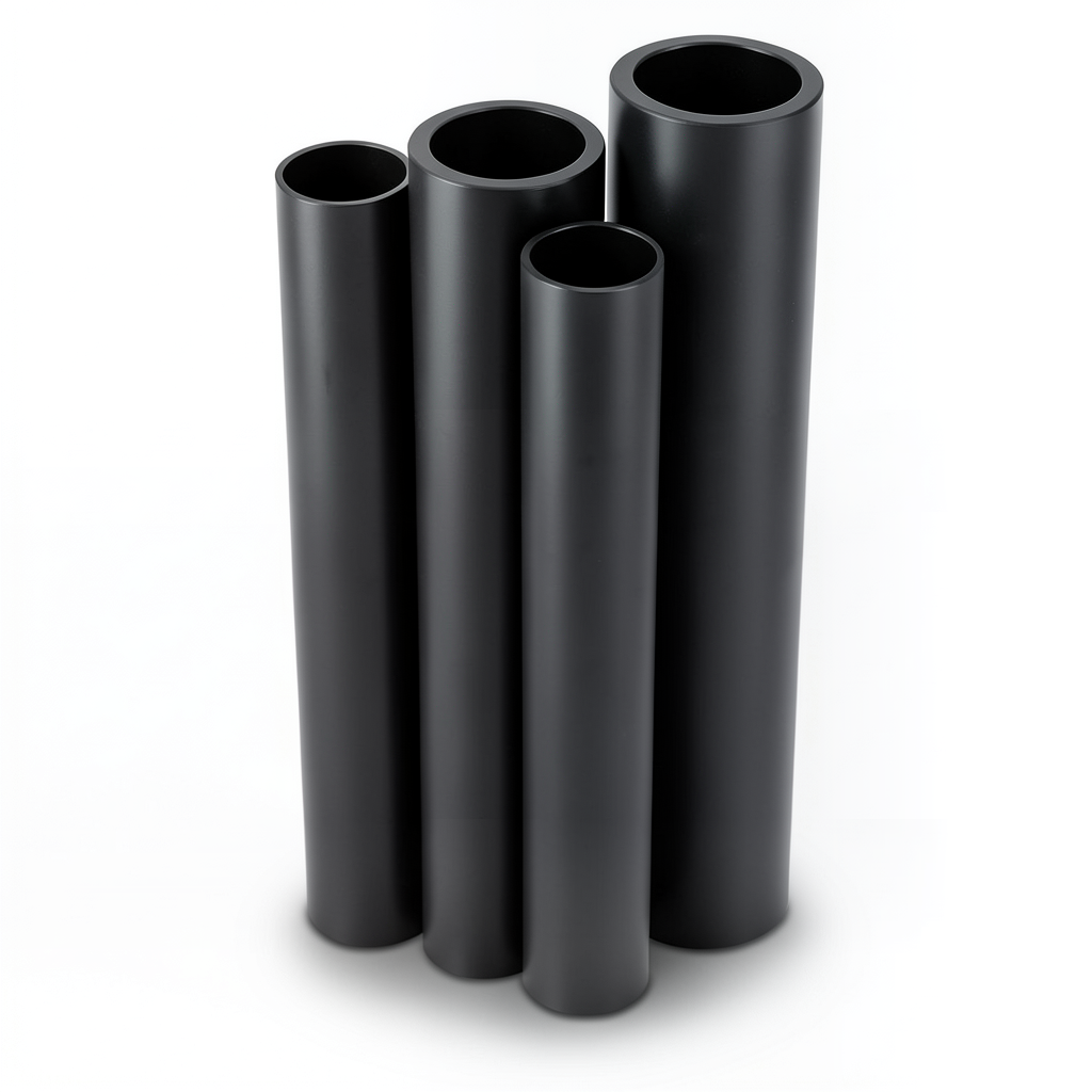 مواسير HDPE PE 100 ضغط 20 بار قطر خارجي 200 مم سمك 22.4 مم لون أسود