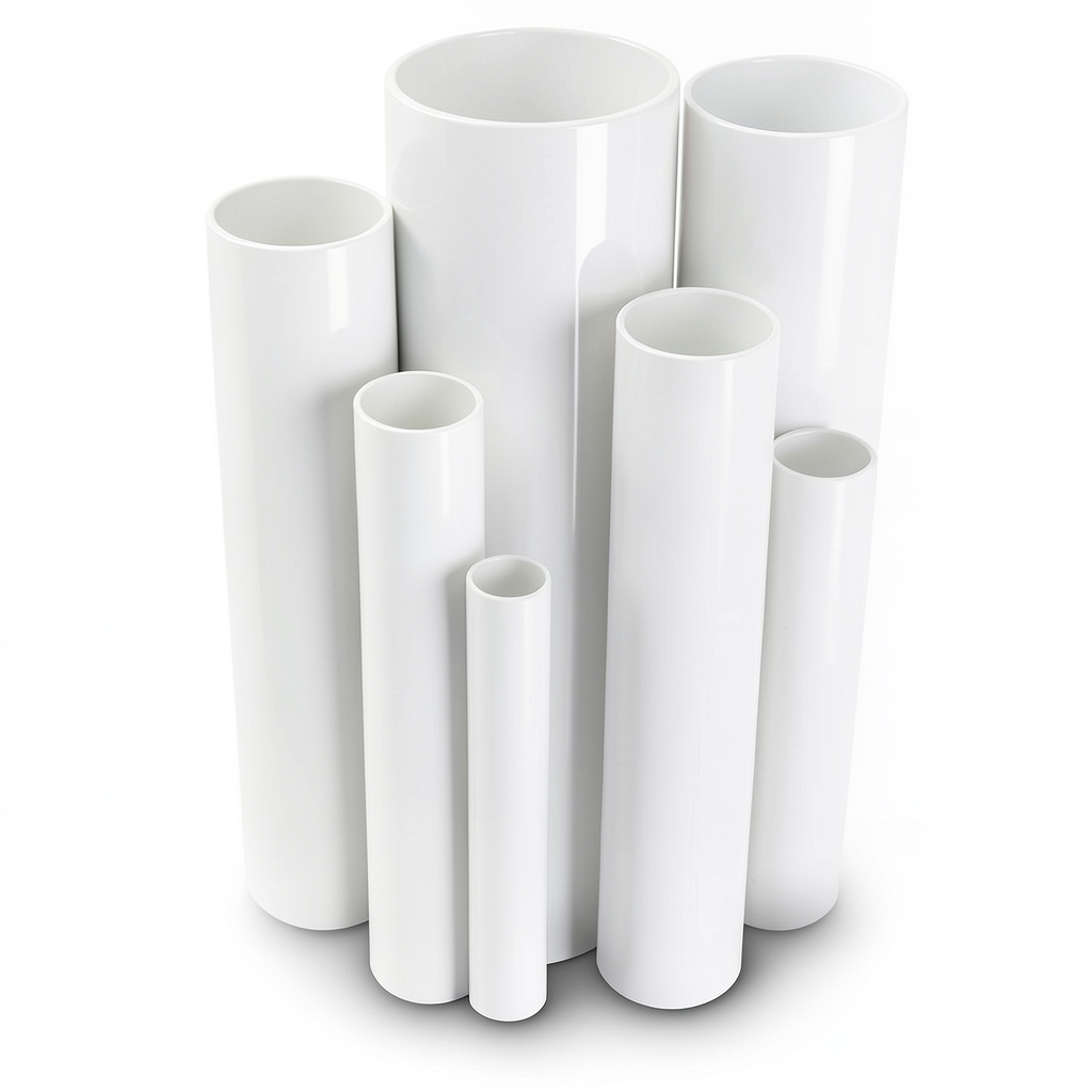 مواسير UPVC ضغط 10 بار قطر خارجي 50 مم سمك 2.4 مم لون أبيض