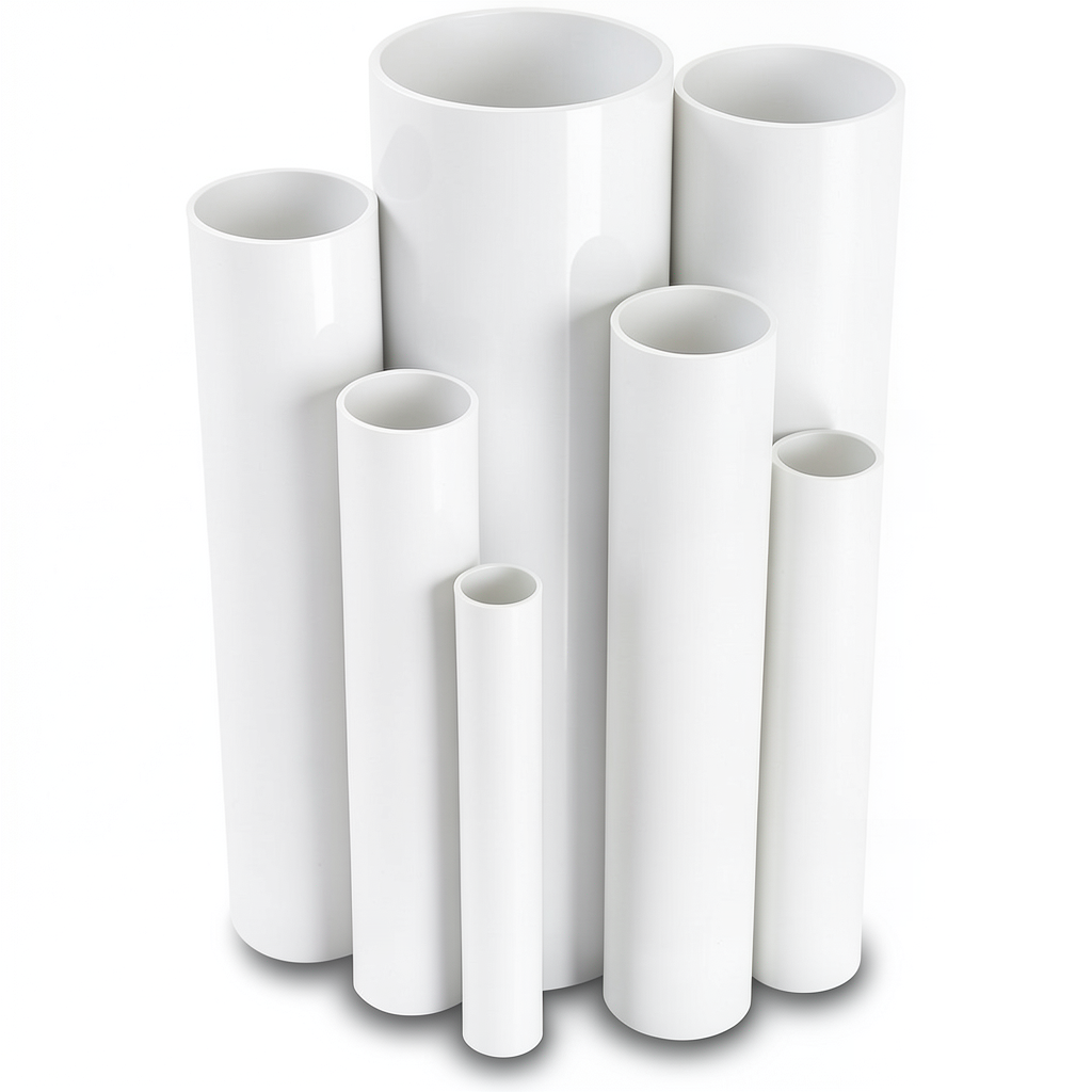 مواسير UPVC ضغط 6 بار قطر خارجي 40 مم سمك 1.8 مم لون أبيض