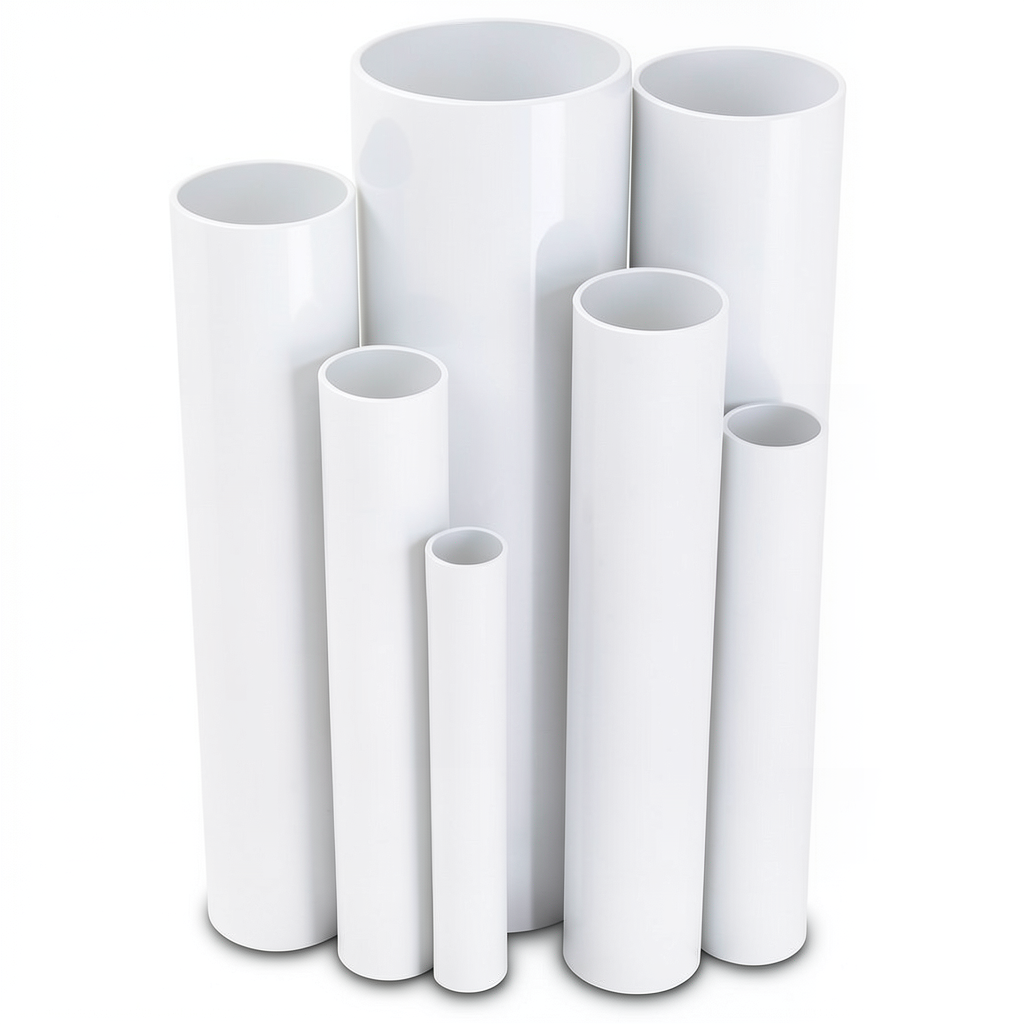مواسير UPVC ضغط 6 بار قطر خارجي 50 مم سمك 1.8 مم لون أبيض