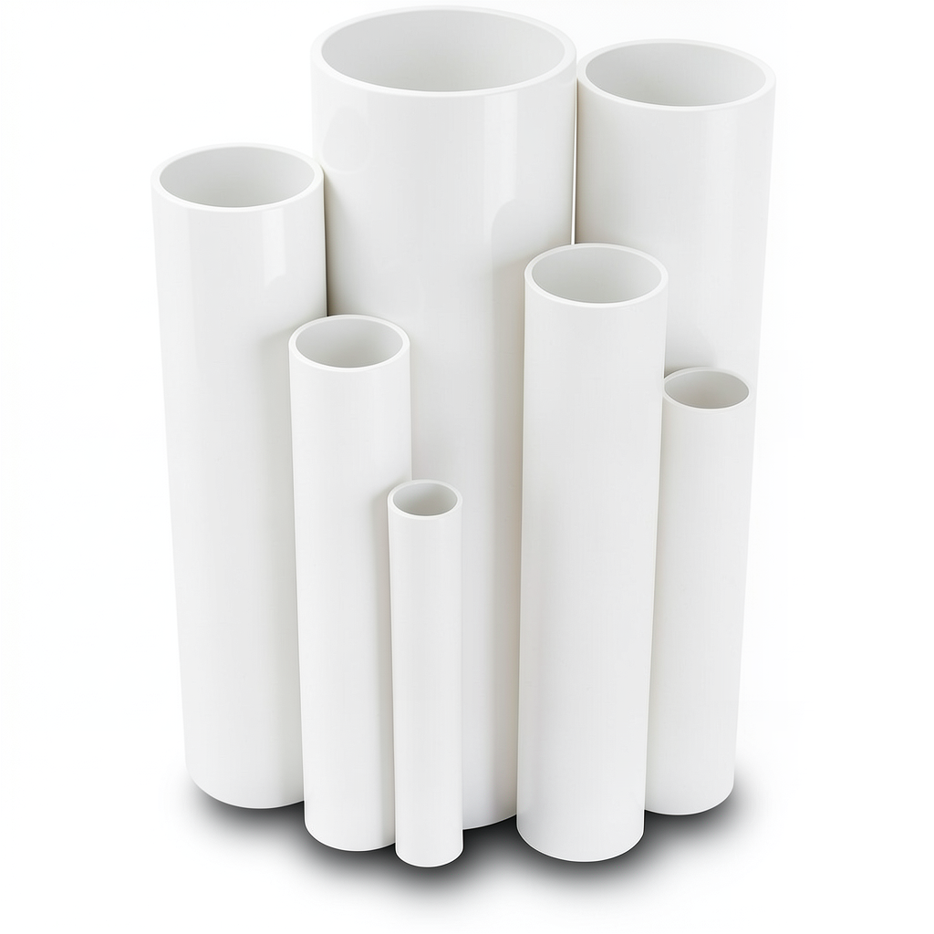 مواسير UPVC ضغط 6 بار قطر خارجي 63 مم سمك 1.9 مم لون أبيض