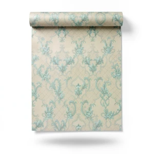 Italian Wall Decoration 10m x 0.73m Beige and Turquoise