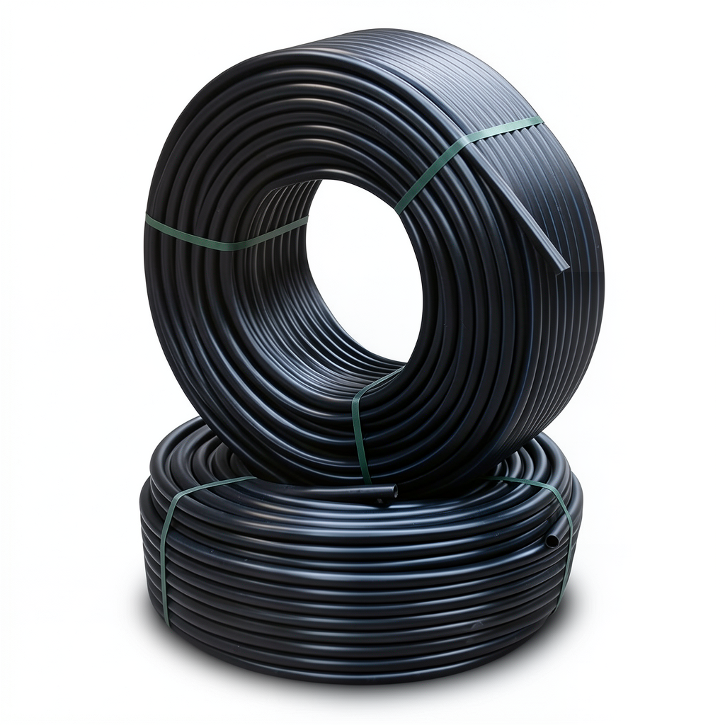 أنابيب HDPE ضغط 6.1 كجم قوة / سم² مقاس 1 إنش سمك 3 مم لون أسود