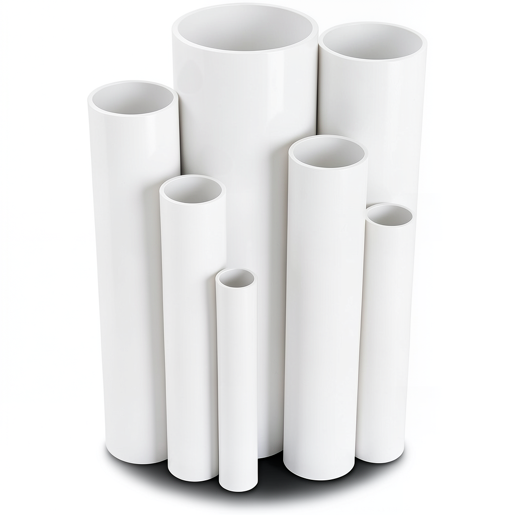 مواسير UPVC ضغط 10 بار قطر خارجي 50 مم سمك 2.4 مم لون أبيض