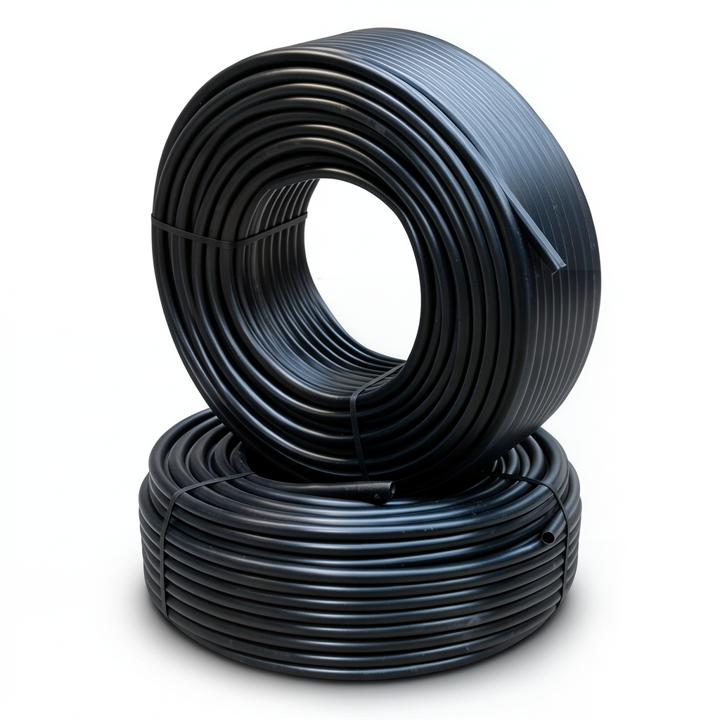 أنابيب HDPE ضغط 6.1 كجم قوة / سم² مقاس 2 إنش سمك 5.3 مم لون أسود
