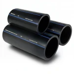 أنابيب HDPE السعودي PE 80 ضغط 8 بار قطر خارجي 110 مم سمك 6.6 مم لون اسود