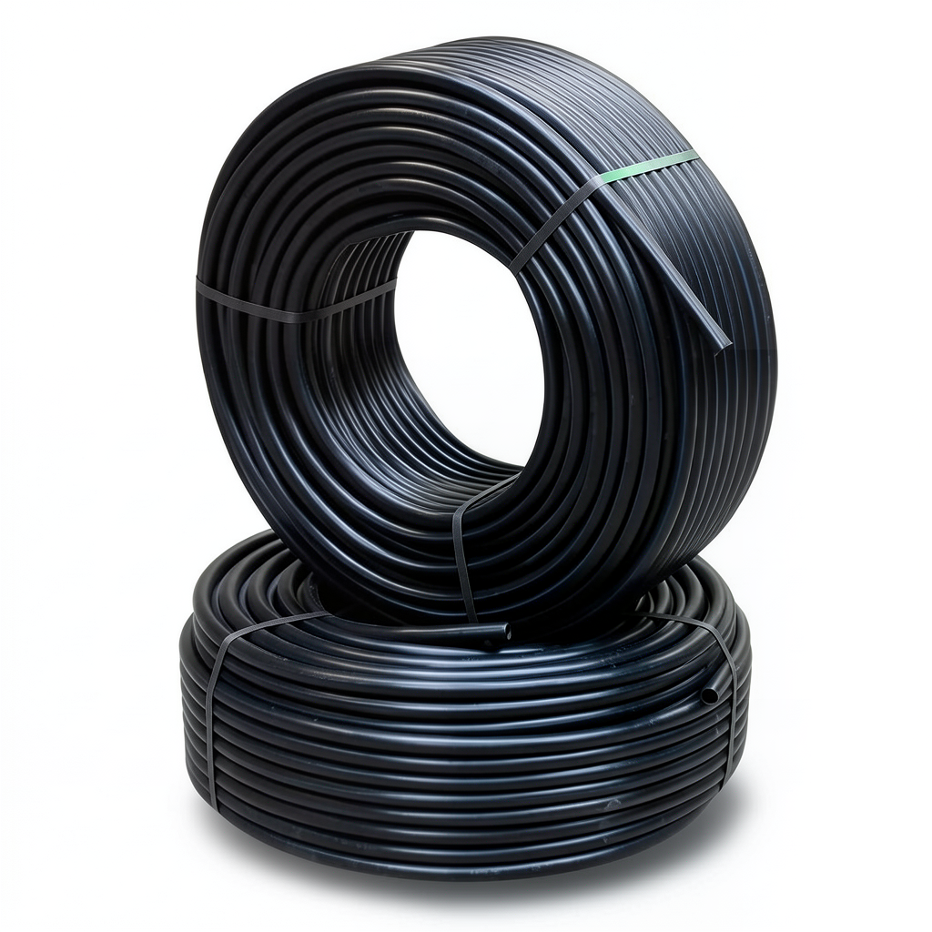 أنابيب HDPE ضغط 6.1 كجم قوة / سم² مقاس 1 إنش سمك 3 مم لون أسود
