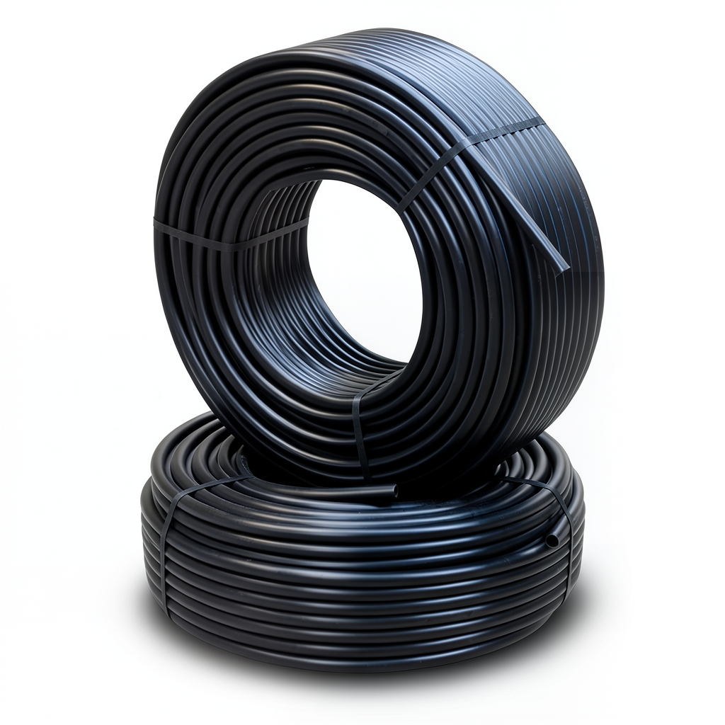 أنابيب HDPE ضغط 6.1 كجم قوة / سم² مقاس 2 إنش سمك 5.3 مم لون أسود