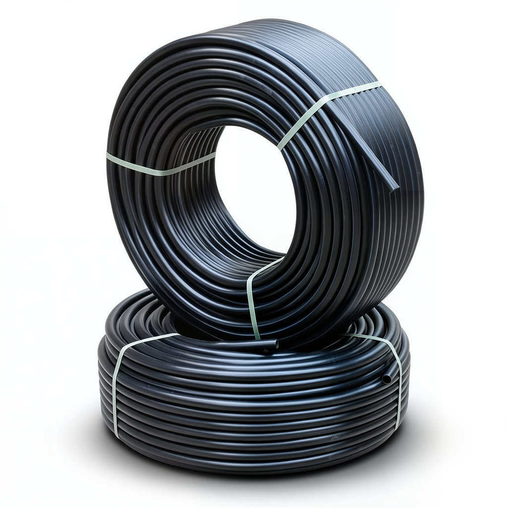 أنابيب HDPE ضغط 9.1 كجم قوة / سم² مقاس 1 إنش سمك 4.2 مم لون أسود