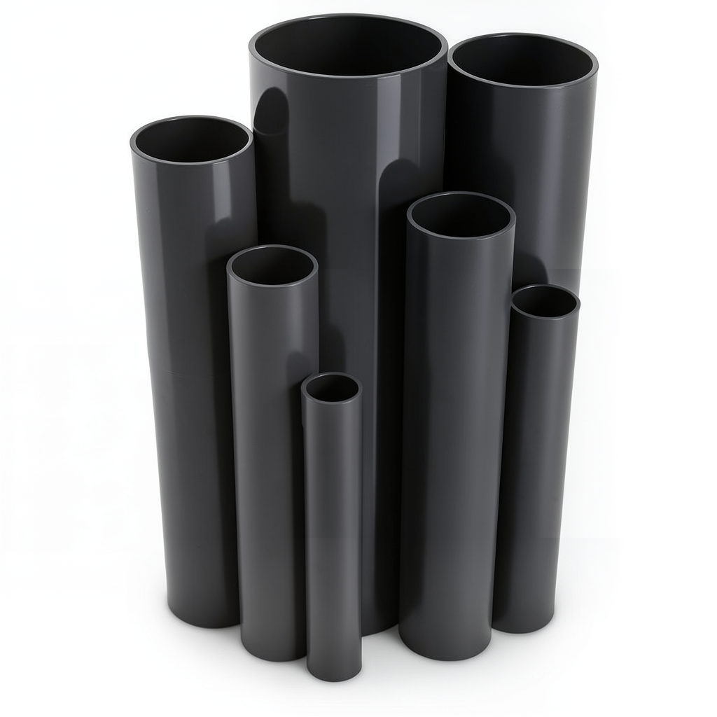 UPVC Pipes Nominal Pressure 6 Bar Outside Diameter 40 mm Thickness 1.8 mm Black