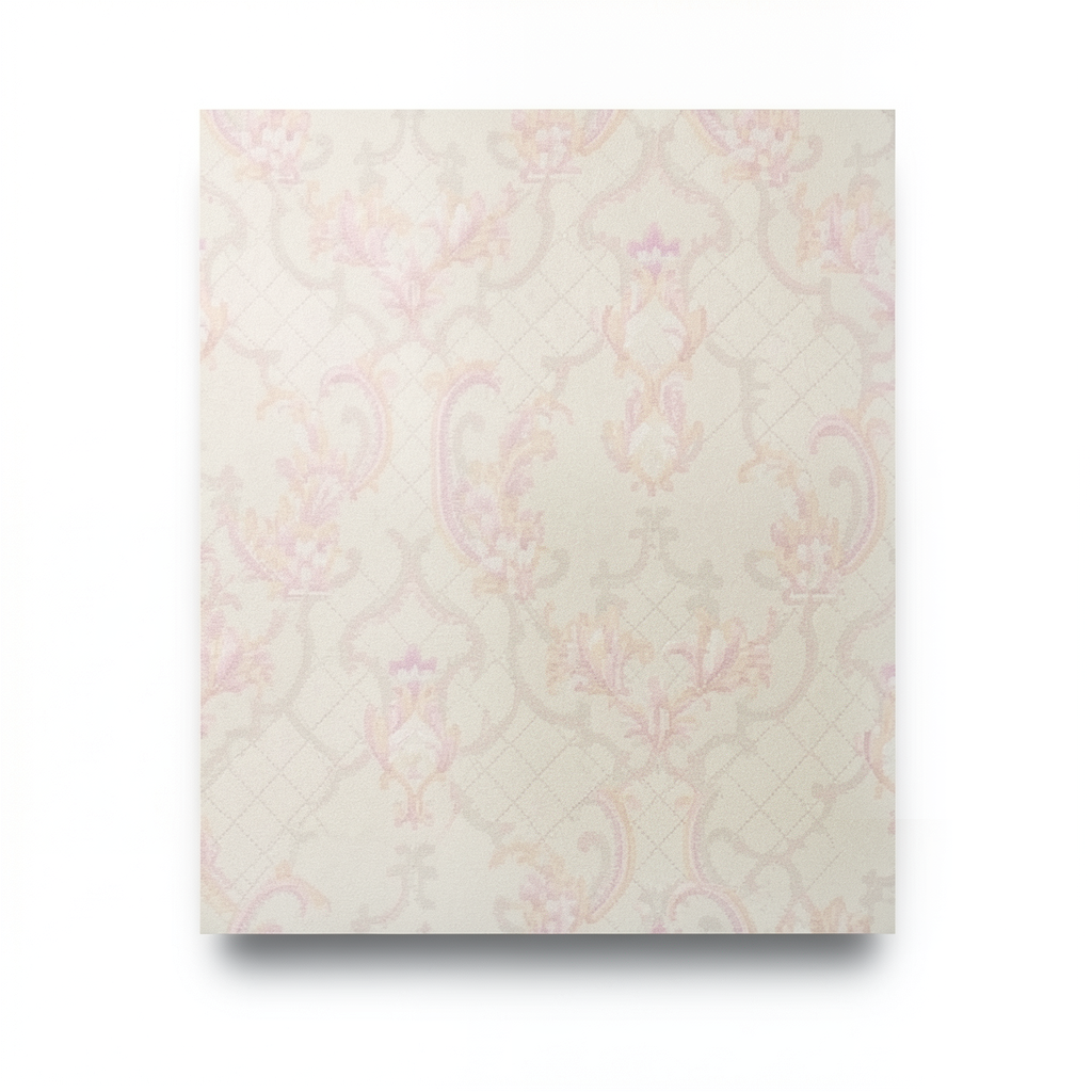 Italian Wall Covering 10m x 0.73m Beige with Pink, Model 27062