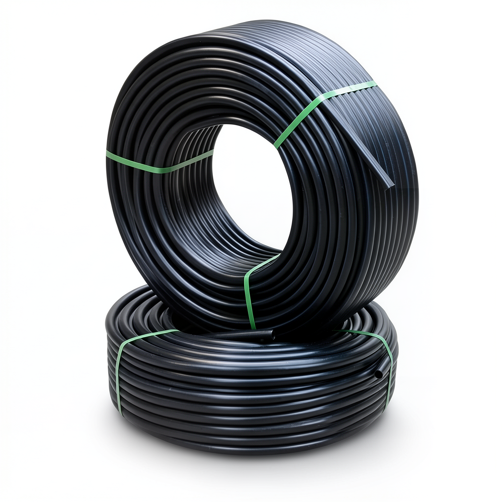 أنابيب HDPE ضغط 12.2 كجم قوة / سم² مقاس 1 إنش سمك 3.7 مم لون أسود