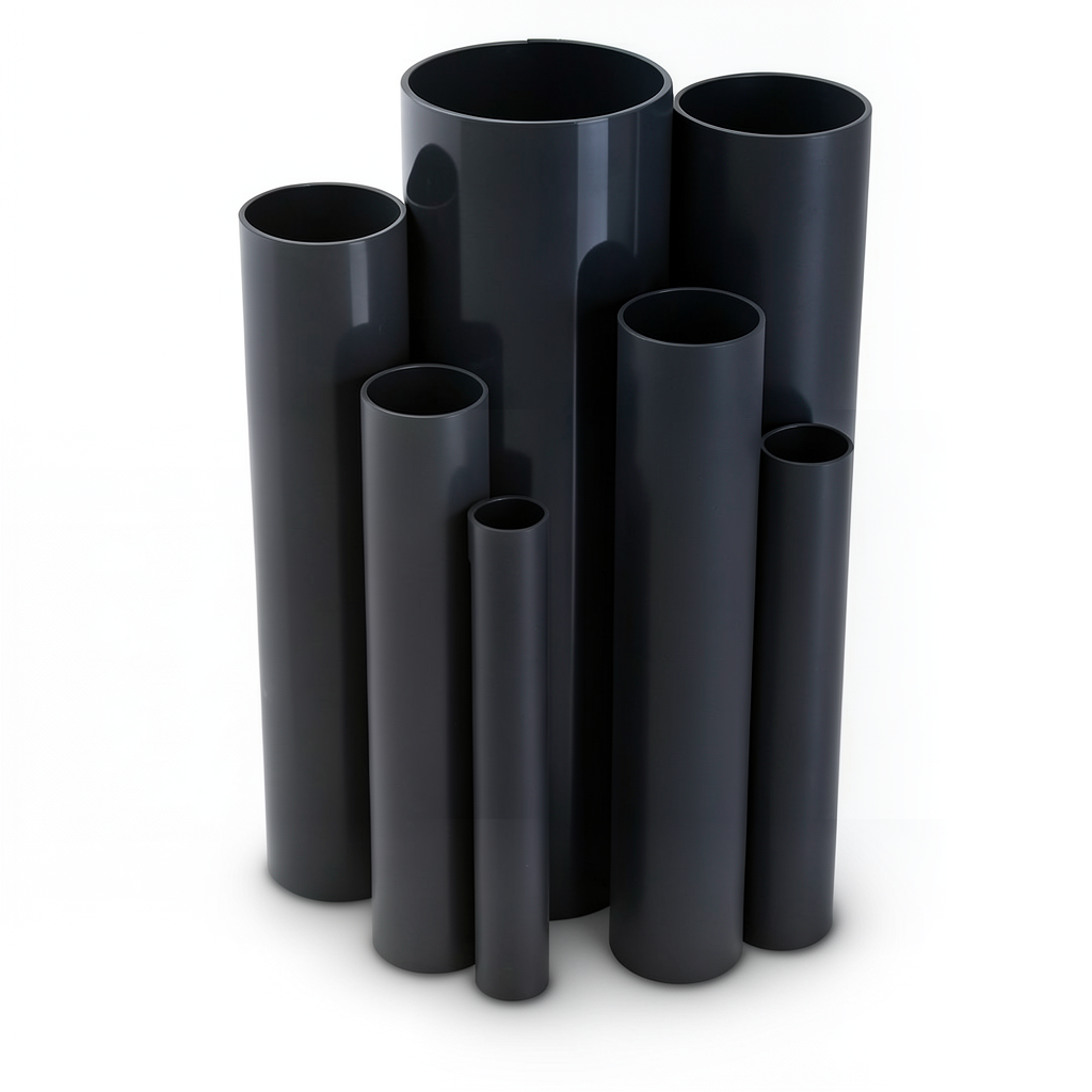 مواسير UPVC ضغط 10 بار قطر خارجي 50 مم سمك 2.4 مم لون أسود