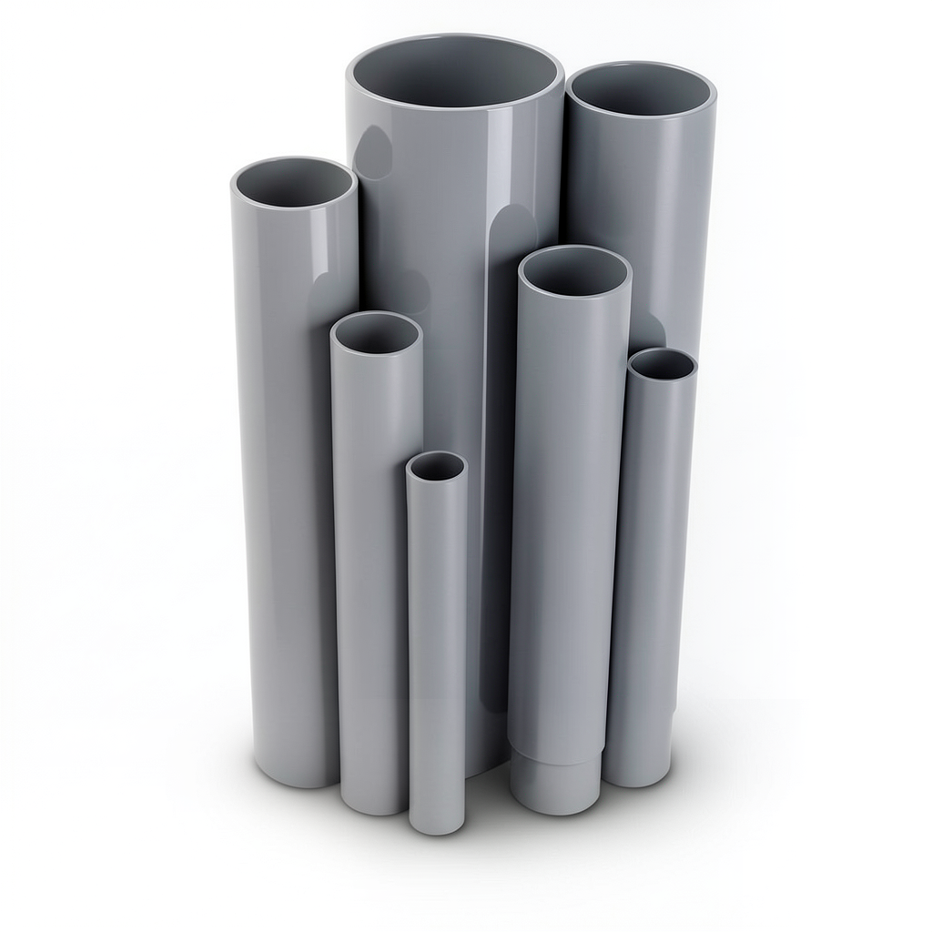 UPVC Pipes Nominal Pressure 6 Bar Outside Diameter 40 mm Thickness 1.8 mm Gray