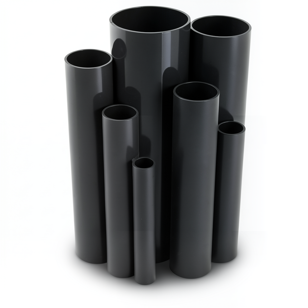 UPVC Pipes Nominal Pressure 6 Bar Outside Diameter 40 mm Thickness 1.8 mm Black