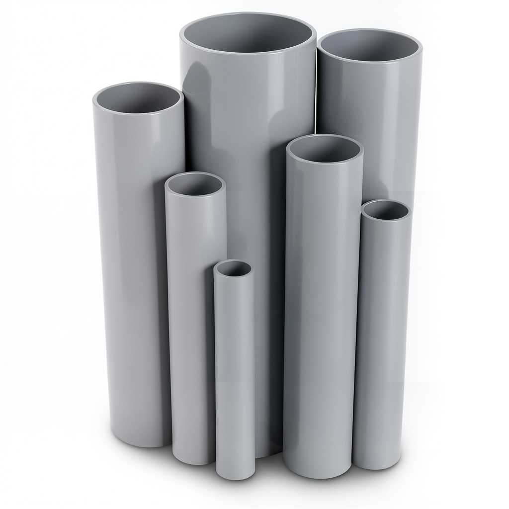 UPVC Pipes Nominal Pressure 10 Bar Outside Diameter 50 mm Thickness 2.4 mm Gray