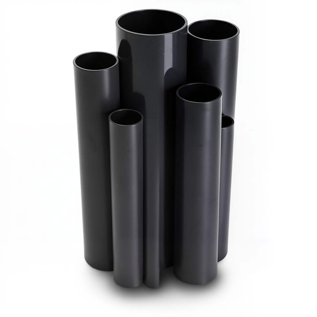 UPVC Pipes Nominal Pressure 10 Bar Outside Diameter 50 mm Thickness 2.4 mm Black