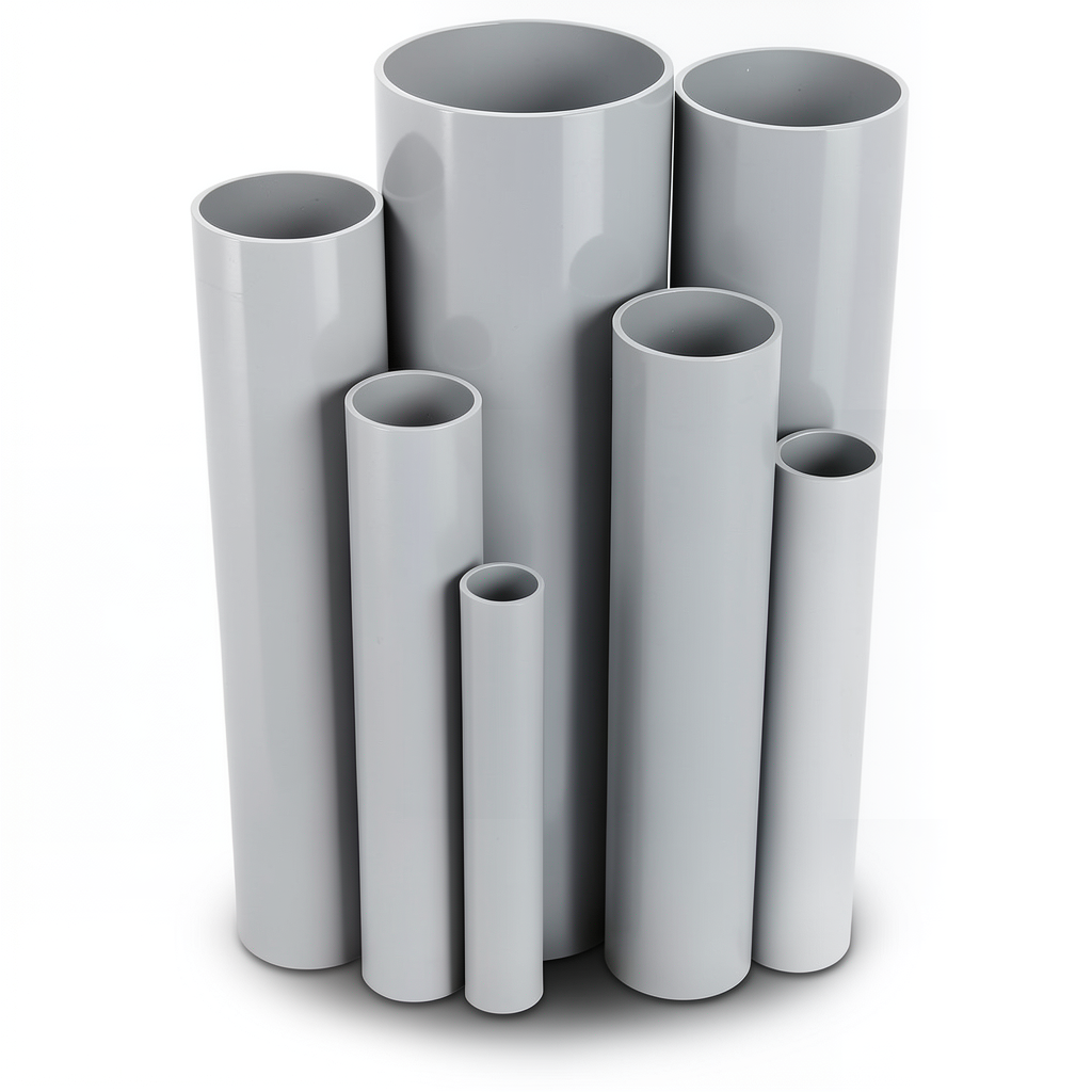 UPVC Pipes Nominal Pressure 6 Bar Outside Diameter 40 mm Thickness 1.8 mm Gray